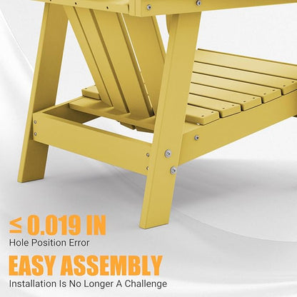 PROHIKER Adirondack Chair with Cup Holder, Plastic Patio Chair, All Weather Outdoor Chairs for Fire Pit Lawn Garden Porch Backyard (Yellow, 4 Pack)