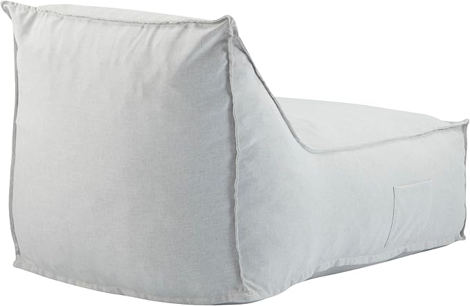 Christopher Knight Home Venny Bean Bag Chair, Fabric Bean Bag Chairs for Adults and Kids, Comfy Reading Chair, Lounge Sofa with Armrest, Indoor/Outdoor Spaces Memory Foam Bean Bag Chair, Light Gray