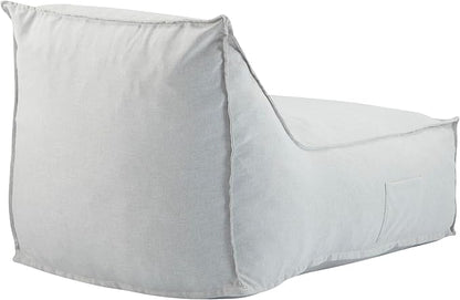 Christopher Knight Home Venny 48" L Outdoor Bean Bag Chair Set of 2, Fabric Bean Bag Chair for Adults and Kids, Indoor/Outdoor Sun Lounger, Patio Lounge Chair Set of 2, Light Gray