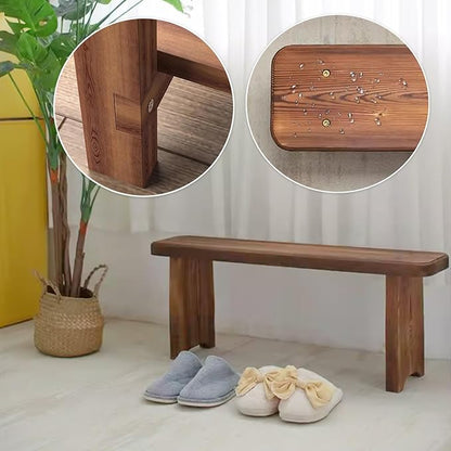 24-59inch Garden Benches for Outdoors, Wooden Bedroom Bed Bench, Indoor Flower Pot Display Rack for Entryway, Living Room, Garden, Patio, Porch, Deck(L35xW7.9xH13.8inch)