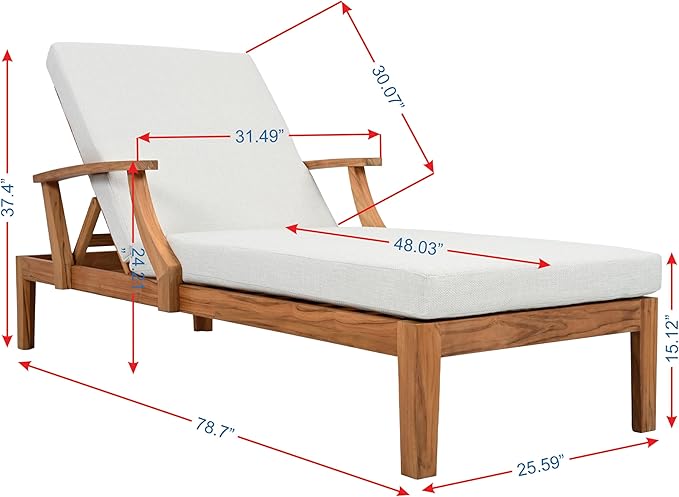 SAFAVIEH Couture Outdoor Patio Furniture Collection - Martinique Chaise Lounge Chair - Photo 3