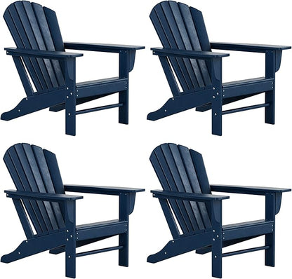 WestinTrends Dylan Outdoor Adirondack Chair (Set of 4), Navy Blue