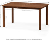 Furinno Tioman Outdoor Dining Table, Natural 35.5"D x 59.0"W x 29.0"H - Photo 3