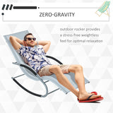 Outsunny Zero Gravity Rocking Chair Outdoor Chaise Lounge Chair Recliner Rocker with Detachable Pillow and - Photo 4