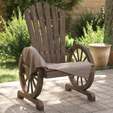 Solid Fir Wood Adirondack Chairs 2-Piece Set with Burnt Finish for Patio Garden Backyard Outdoor Seating Furniture - Photo 1