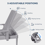 HOMSHADE Chaise Lounge Chair Outdoor - Set of 2 with 5 Position Adjustable Backrest, Armrest, Waterproof - Photo 5