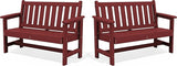 SERWALL Outdoor Bench, HDPE Outdoor Benches Weatherproof, 2-Person Garden Bench with 660 lbs Weight Capacity - Photo 1