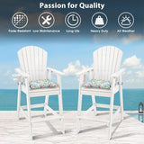 Sundale Outdoor Adirondack Bar Stool, Patio HDPE Bar Chair with Backrest - Photo 6