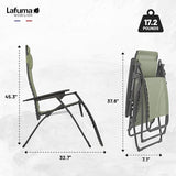 Lafuma Futura Series Patio and Poolside Zero Gravity Outdoor Lounge Recliner Chair with Adjustable and Removable - Photo 3