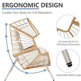 SWITTE Wicker Egg Chair Outdoor Indoor, Oversized Patio Egg Chair with Cushion - Photo 5