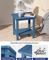 YEFU Outdoor Side Table for Patio: 16" HIPS Weather - Resistant Adirondack Tables - Waterproof Small Square End Tables - Photo 6