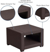 Flash Furniture Seneca Chocolate Brown Faux Rattan End Table - Photo 4
