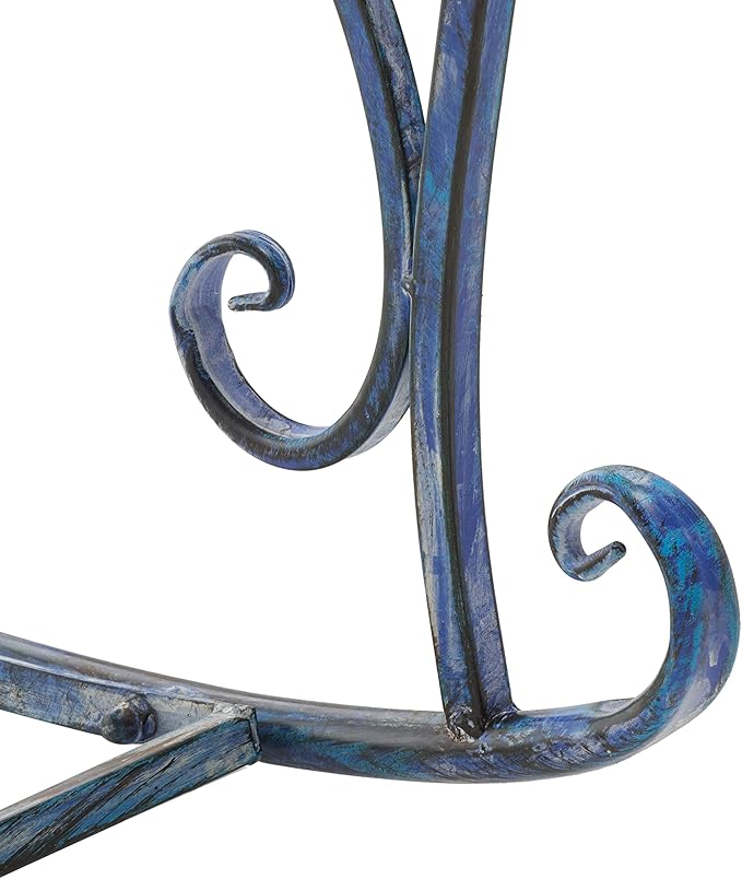 SAFAVIEH Outdoor Collection Medrano Victorian Mossy Blue Wrought Iron Rocking Chair