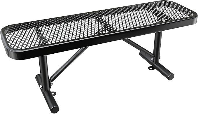 Ceridwen Park Benches for Weatherproof Commercial Outdoor Bench,Metal Frame Park Bench with Expanded Metal Mesh for Garden Bench,Rectangular Outdoor Benches for Outside Garden Lawn Yard Porch