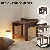 Stackable HDPE Foot Stool - All-Weather Indoor/Outdoor Seating for Patio, Living Room & Bathroom - Photo 4