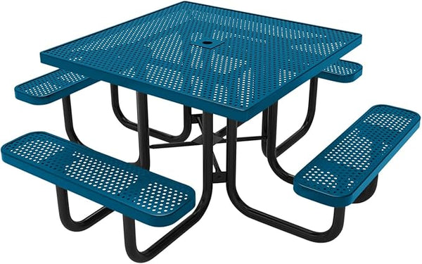 COATEDOUTDOORFURNITURE Heavy-Duty Portable Outdoor Picnic Table with Umbrella Hole - Photo 1