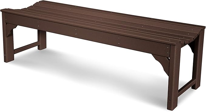 POLYWOOD BAB160MA Traditional Garden 60" Backless Bench, Mahogany