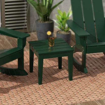 WestinTrends Ashore Outdoor Patio Modern Adirondack Side Table, Dark Green