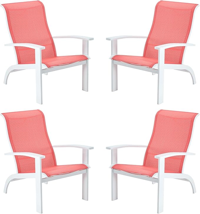 VICLLAX Outdoor Adirondack Chair Set of 4, Patio Chair for Lawn Garden, All Weather Outdoor Lounge Chair