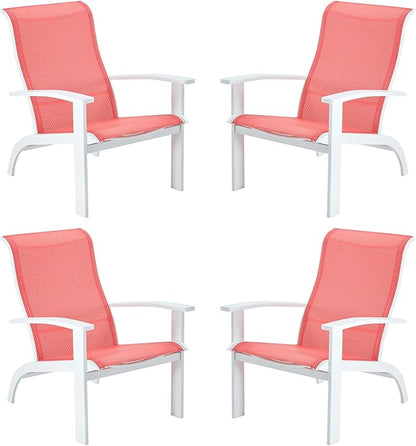 VICLLAX Outdoor Adirondack Chair Set of 4, Patio Chair for Lawn Garden, All Weather Outdoor Lounge Chair