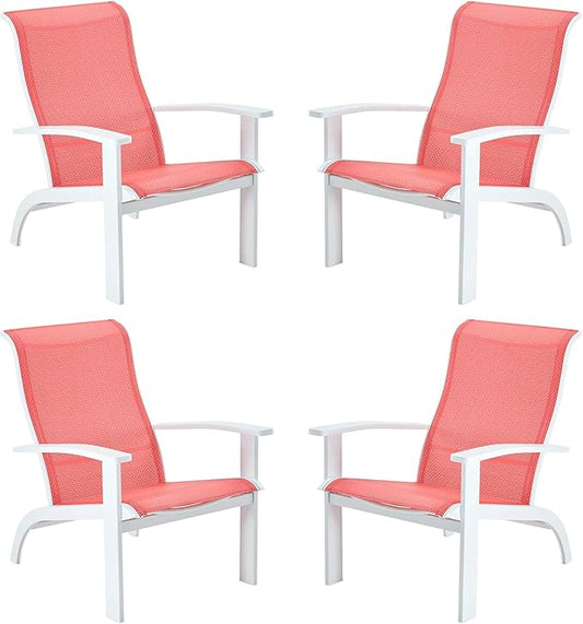 VICLLAX Outdoor Adirondack Chair Set of 4, Patio Chair for Lawn Garden, All Weather Outdoor Lounge Chair