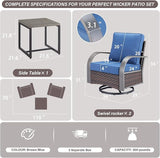 Belord Outdoor Swivel Rocker Patio Chairs Set of 2 - Photo 2