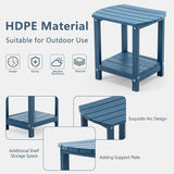 4 Chairs & 2 Tables Folding Adirondack Chair Set with Side Table – HDPE Weatherproof Outdoor Patio Chairs with - Photo 5