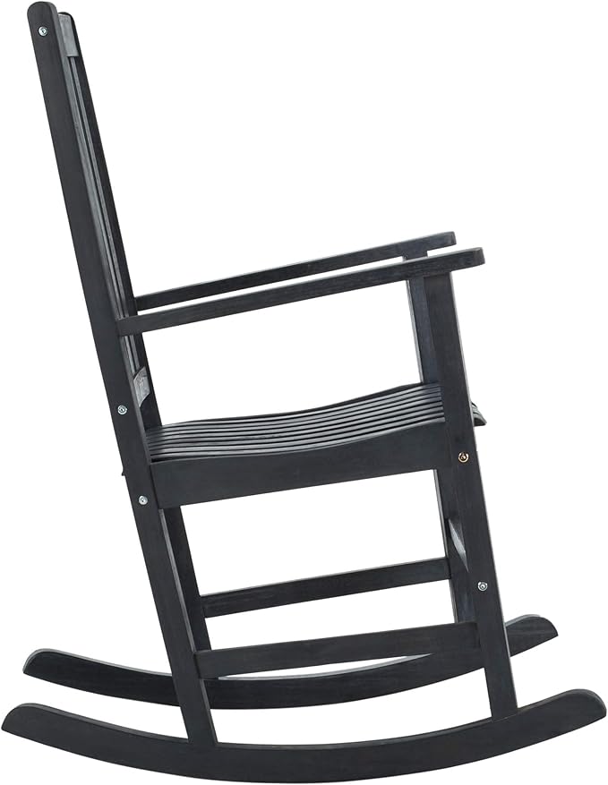 SAFAVIEH PAT6707K Outdoor Collection Barstow Dark Slate Gray Rocking Chair