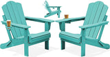 KINGYES Adjustable Folding Adirondack Chair Set of 2, 3-Position Reclining Adirondack Chairs with Cup Holder - Photo 1