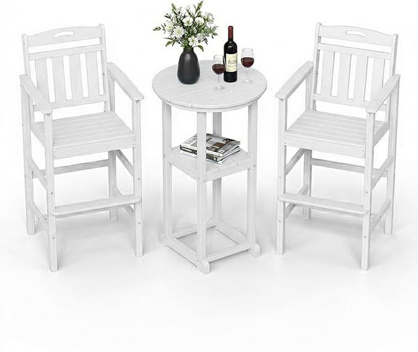 Ciokea 3-Pcs Bistro Table and Chairs - Photo 1