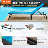 VEVOR Chaise Lounge Chairs Outdoor, Aluminum Patio Lounge Chairs with Adjustable 5-Position - Photo 4