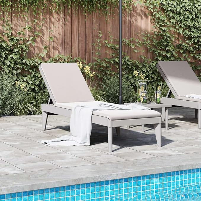 Outdoor Sun Lounger, Foldable Patio Recliner with Adjustable Backrest - Photo 3
