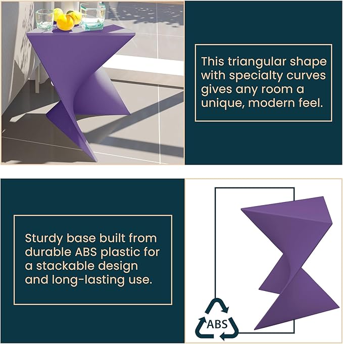 LeisureMod Modern Purple Accent Side Table - Stylish Side Vanity Table for Bedroom & Living Room - Photo 5