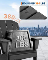Modern HDPE Plastic Adirondack Chair - Oversize 380 LB Poly Lumber Weather Resistant Firepit Chair - Outdoor Patio - Photo 4