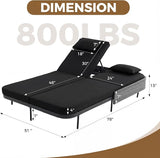 NICESOUL Double Chaise Lounge Outdoor, 51.2" Wide 2-Person Daybed with Independent Recline - Photo 2