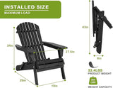 Foldable Adirondack Chair, All-Weather Adirondack Chairs Lawn Chairs Outdoor Patio Chairs with Wide Armrest - Photo 2