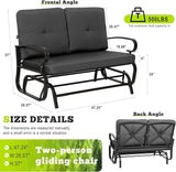 Outdoor Bench Patio Swing Glider Loveseat 2 Seats Rocking Chair - Photo 3