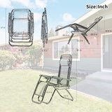 Dkeli Zero Gravity Chair Patio Chair Lounge Chair Chaise 2 Pack Outdoor Folding Adjustable Recliner Chair with Cup - Photo 3