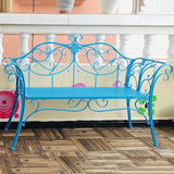 52" Outdoor Metal Garden Bench, Retro Patio Seating for 2, Comfortable Backrest & Armrests, Ideal for Yard, Porch - Photo 1