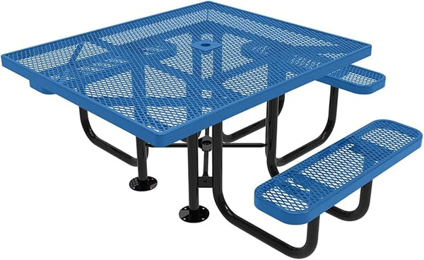 COATEDOUTDOORFURNITURE Heavy-Duty Portable ADA-Compliant Outdoor Picnic Table with Umbrella Hole - Photo 1