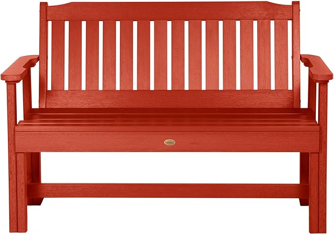 Sequoia Professional Commercial Grade Exeter Garden Bench, 4ft, Rustic Red