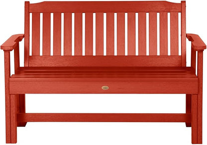 Sequoia Professional Commercial Grade Exeter Garden Bench, 4ft, Rustic Red