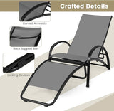 Tangkula Rocking Chair Outdoor, 2-in-1 Convertible Lounge Chair with 4-Level Adjustable Backrest - Photo 9