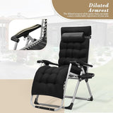 Athena Collection 3 in 1 Patio Lounge Chair Foldable Camping Chair with Headrest Chaise Lounge Nap Chair with Removable - Photo 9