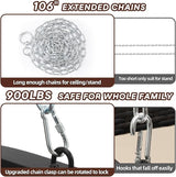 Heavy Duty Porch Swing Outdoor, 900LBS Capacity Textilene Hanging Bench Swing Chair with Extended Chains - Photo 5