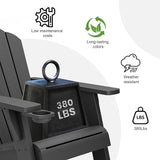 NUNU LAB Adirondack Chairs Set of 4, Plastic Adirondack Chair with Cup Holder, Weather Resistant Patio Chairs - Photo 4