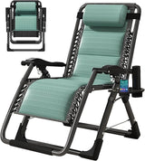 MOPHOTO Zero Gravity Chair, Outdoor Padded Lounge Chair with Side Table, Zero Gravity Recliner Chair - Photo 1