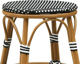 PURPLE LEAF Patio French Round 26" Counter Stool Set of 2 Large Rattan Backless Stackable Barstools Bamboo Print - Photo 7