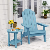 MXIMU Round Outdoor Side Table Adirondack Tables 18 Inch Chairside End Tables with Storage Shelf - Photo 4