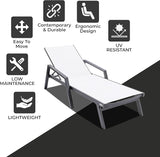 LeisureMod Marlin Patio Chaise Lounge Chair, Adjustable Outdoor Black Aluminum Lounge with Breathable Mesh Sling Back - Photo 5